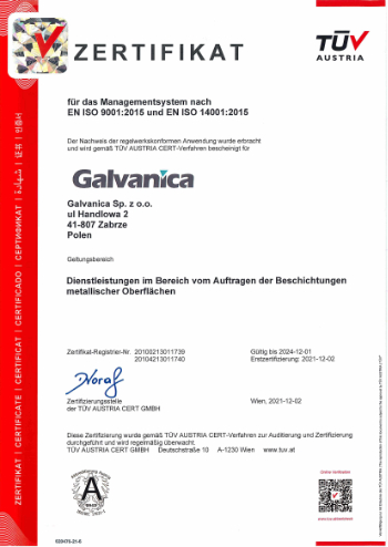 GALVANICA ISO 9001